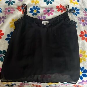 Spaghetti strap flowy black camisole